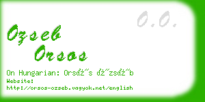 ozseb orsos business card